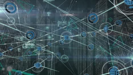animazione della rete di connessioni sulle forme