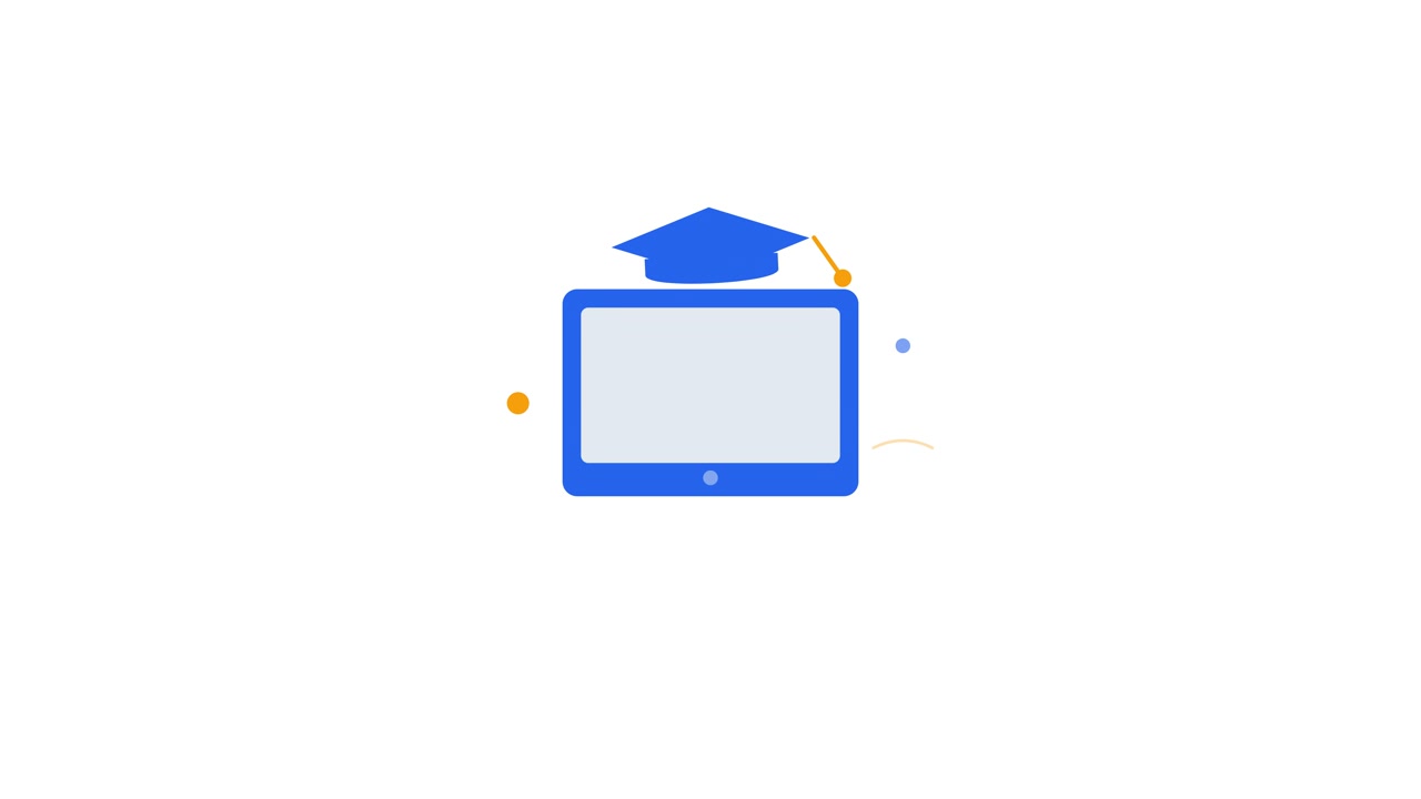 Animated Tablet Computer with Graduation Cap Icon