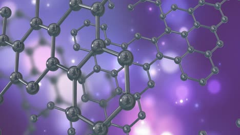 Animation-of-3d-micro-of-molecules-on-purple-background