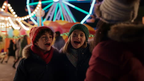 children at a winter fair