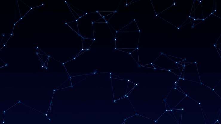 Abstract Digital Network Connection with Glowing Blue Nodes and Lines