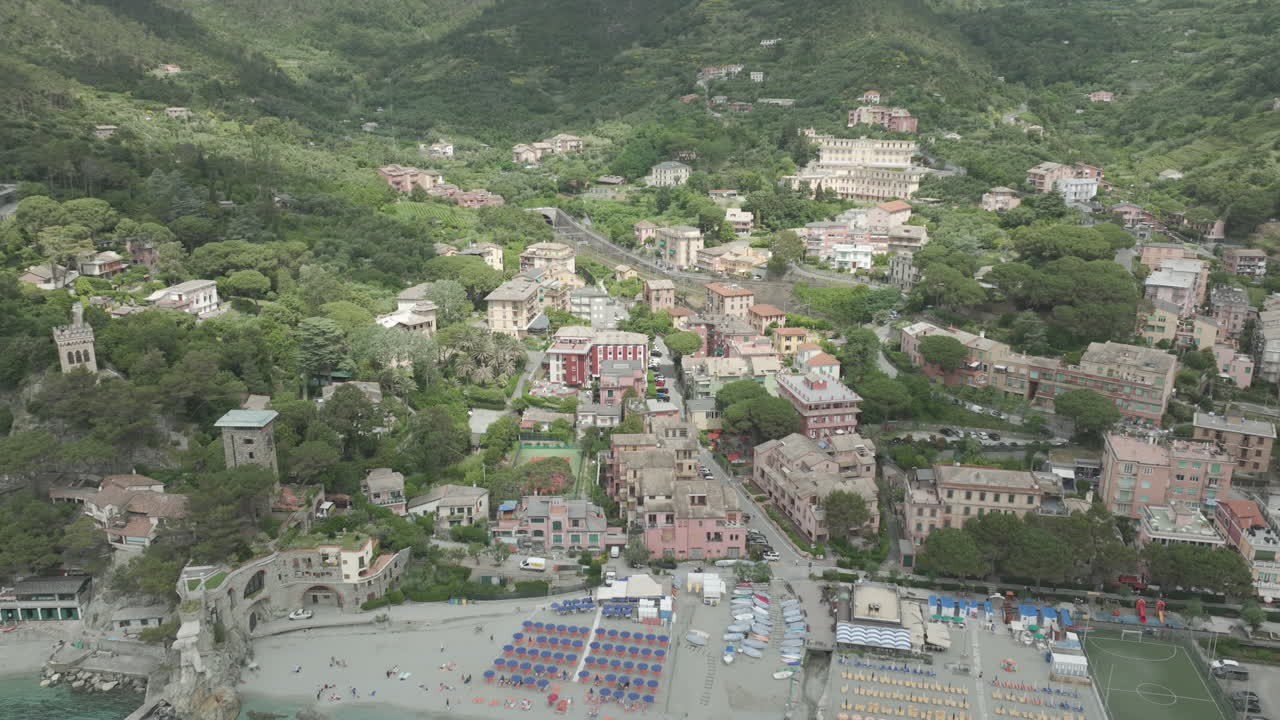 Aerial View of a Coastal Town in Italy