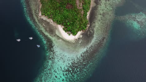 tropical private island exotic holiday destination in philippines, aerial