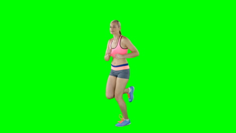 la deportista está corriendo.