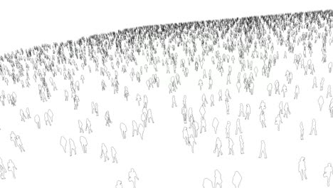 drawn outline of crowd of people in white backdrop