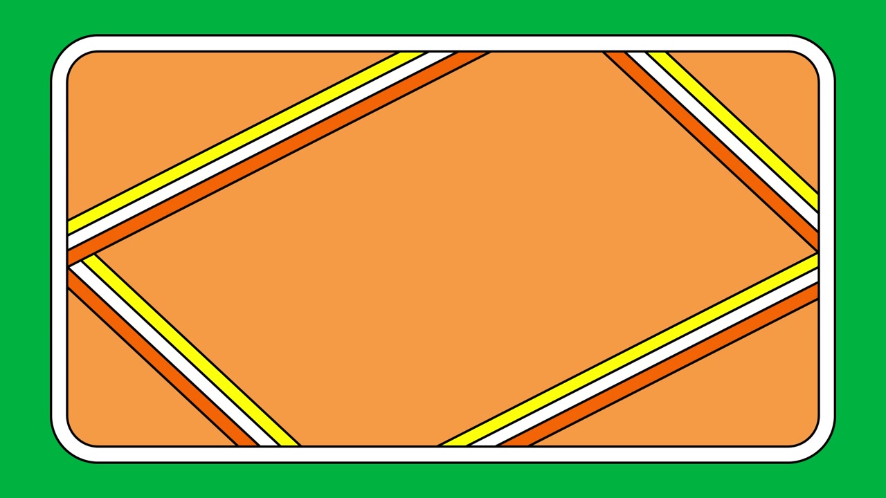 Animation of retro orange, white and yellow stripes with copy space on orange background