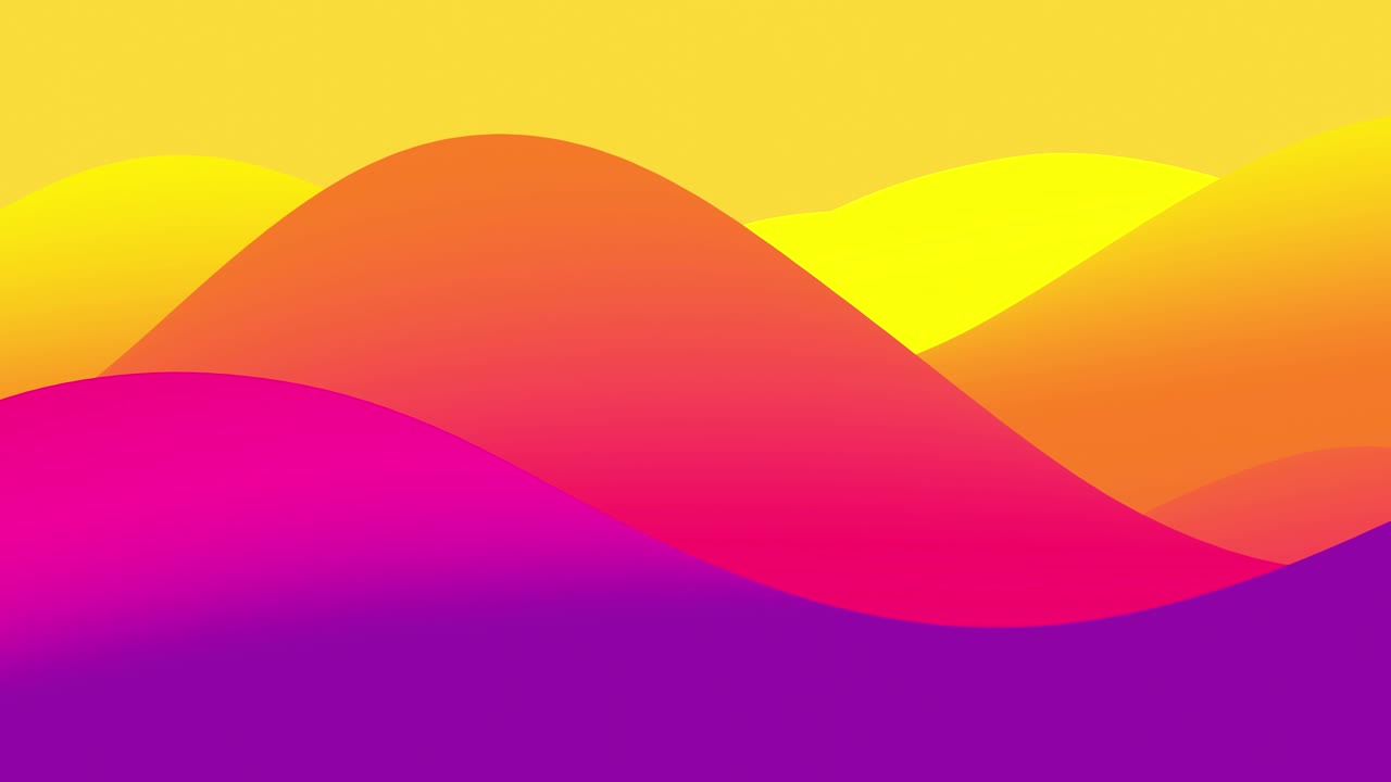 4k bucle sin costuras, fluido abstracto gradientes rojo amarillo, superficie ondulada de brillo interior. hermosos gradientes de color cálido como fondo líquido abstracto, animación suave. 3d en estilo moderno plano agradable 60