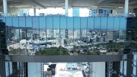 close up descending shot of brisbane's city queens wharf casino development