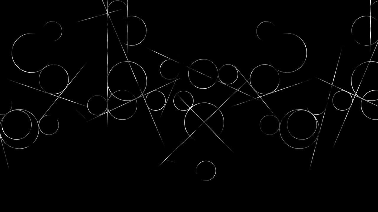 수학에서 과학적 기하학적 패턴을 가진 루프 전환 애니메이션 - 수학과 교육 배경 - 원과 선