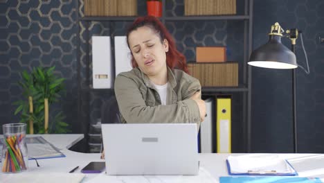portrait of tired business woman.
