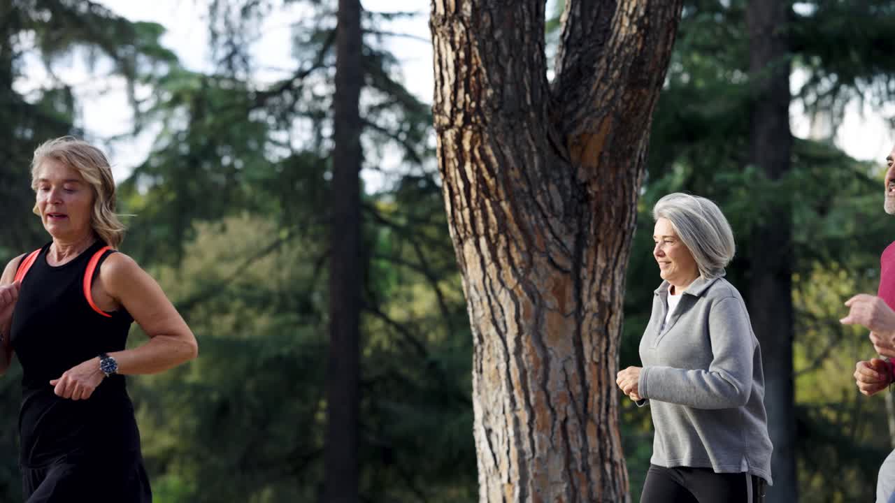 Group of People Jogging in a Park