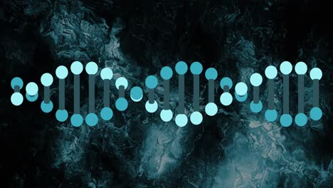 animación de la cadena de adn sobre un fondo negro