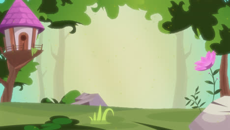 motion graphic of gradient enchanted forest frame