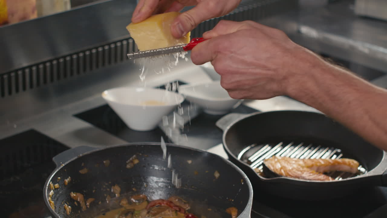 Grating Parmesan To Pan-Fried Vegetables