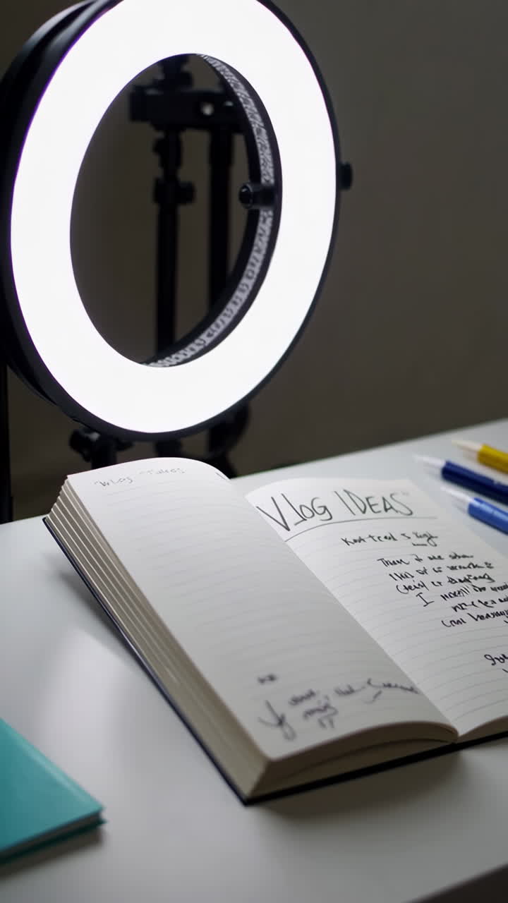 Vlog Idea Notebook with Ring Light