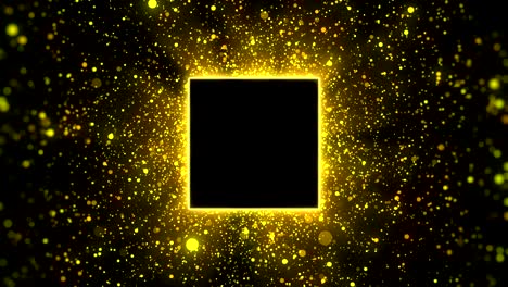 gold particles with square copyspace background, looped