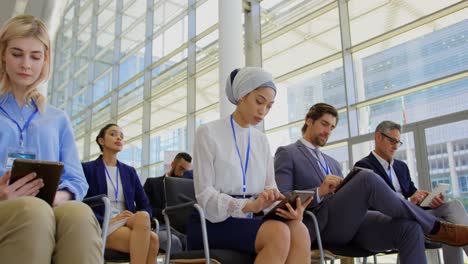 multi ethnic business people attending a business seminar 4k