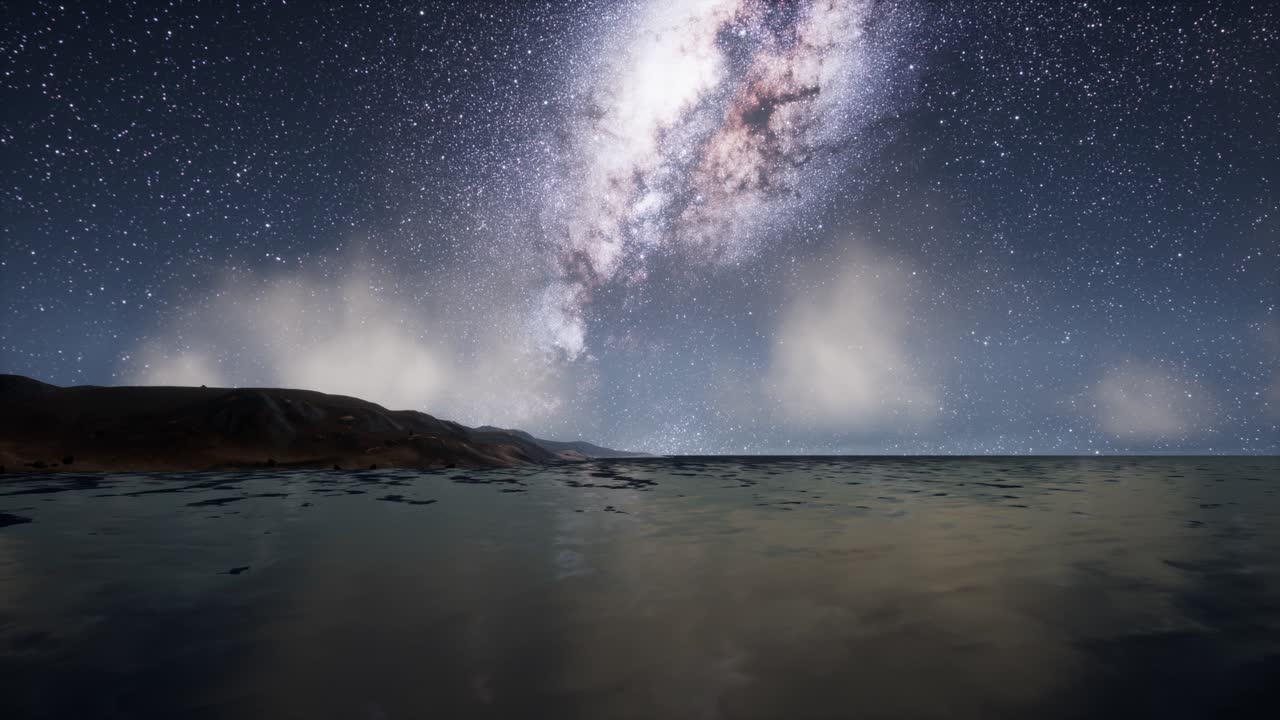 галактика млечный путь над тропическим островом