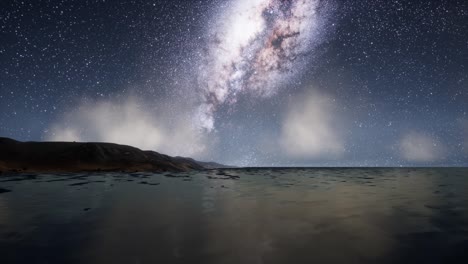 milky way galaxy over tropical island