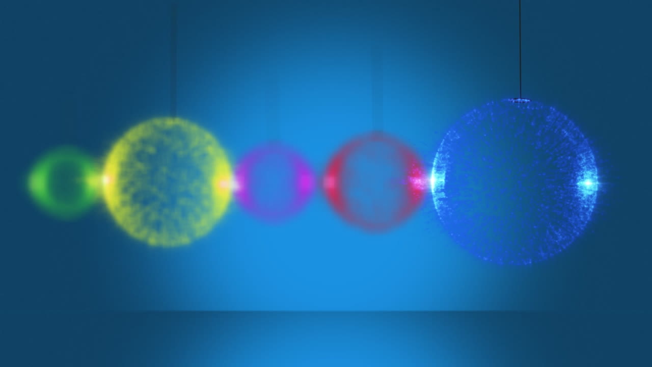 Animation of christmas decorations over blue background
