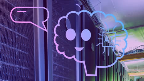 animación de un texto y procesamiento de datos a través de servidores informáticos
