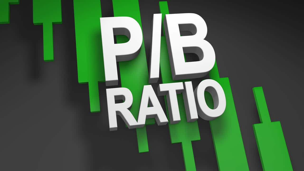 pb 비율 가격-책 비율 증권 시장에 대한 3d 타이틀 애니메이션