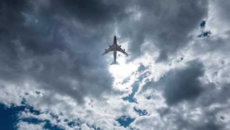 close-up 4k time lapse video of white big clouds on a blue sunny sky. summer blue cloudy sky time lapse. effect of flying an airplane through the clouds, video loop