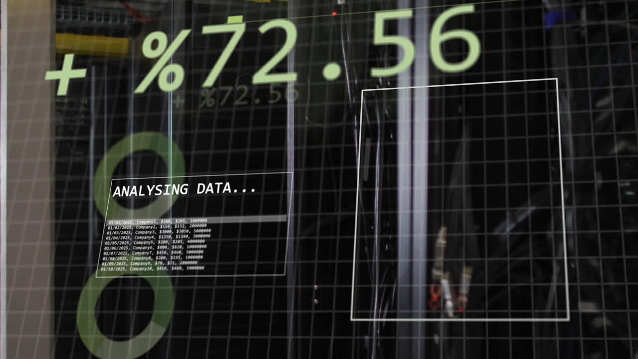 análisis de estadísticas y gráficos financieros, persona que crea animación de datos en la oficina