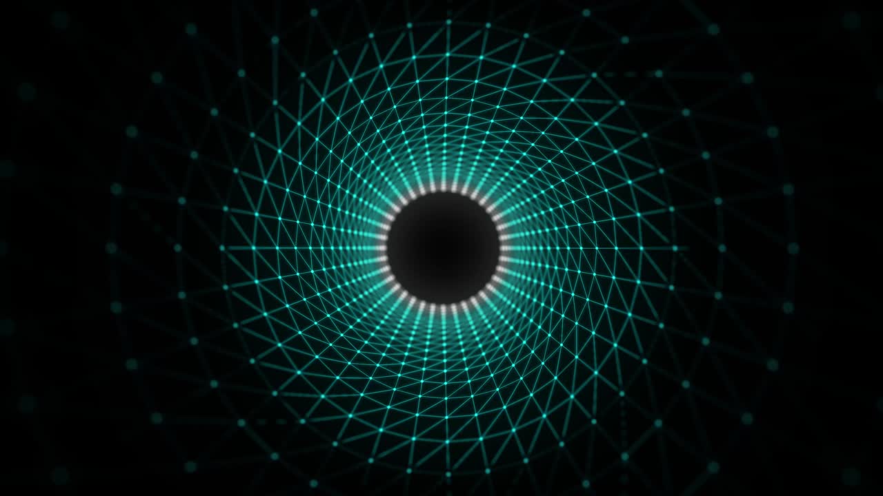puntos circulares abstractos fondo de movimiento del túnel 4k