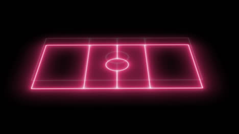 animation of neon pink sports field and blue lightnings