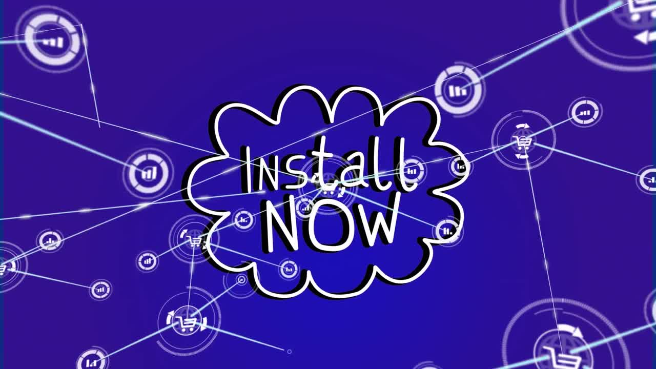 추상적인 파란색 배경 위에 높은 점수를 가진 연결 네트워크의 애니메이션