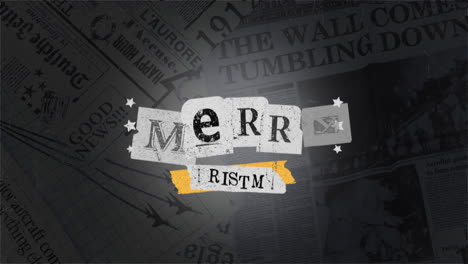 merry christmas on news paper texture