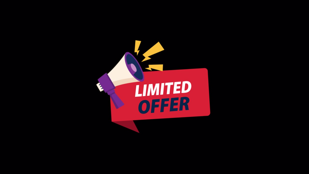 Animated Limited Offer Graphic with Megaphone Icon