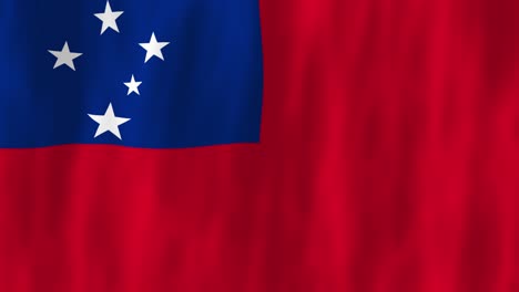 bandera de samoa país animación 3d diseño de símbolo ondeando en el movimiento del viento patriotismo nacional cultura mundial emblema bandera polinesia azul rojo blanco