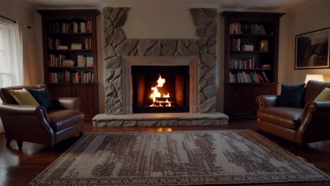 cozy living room with fireplace
