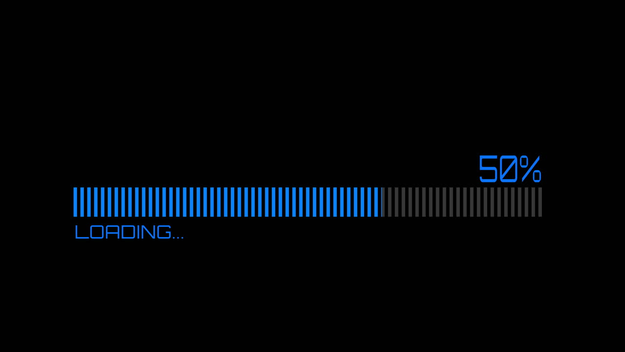 Digital Loading Progress Bar Animation with Percentage Indicator