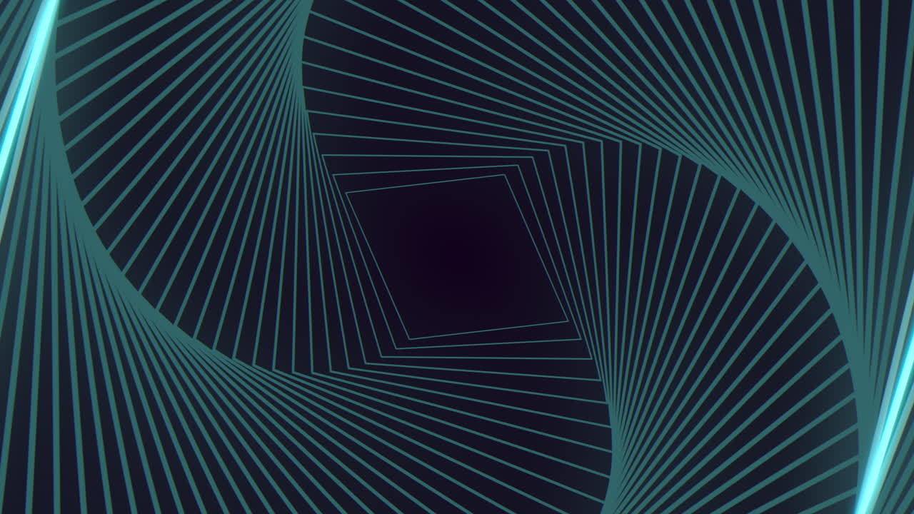 Zigzagging blue lines and rectangular black shapes in 3d geometric pattern