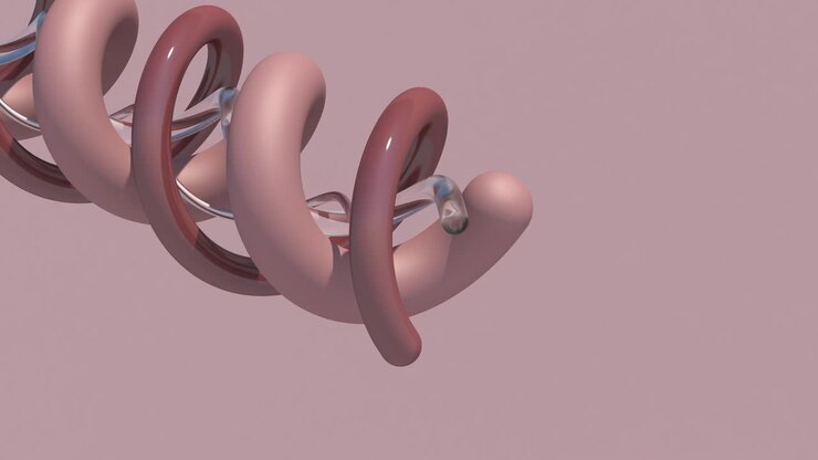 Twisted brown shapes. Beige background. Abstract animation, 3d render.