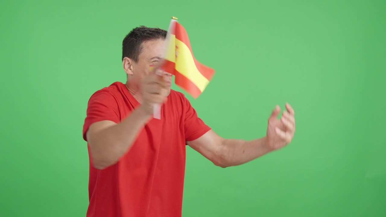 Spanish supporter angry with the decision of the referee