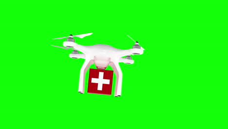 digitally generated image of drone carrying first aid box