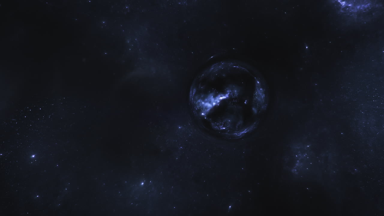 Dark blue giant wormhole curves the space around it