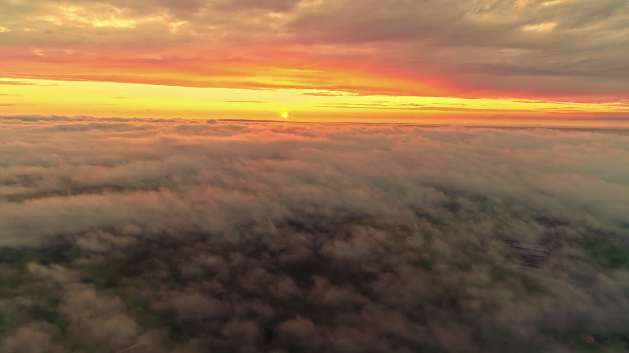 Atmospheric sunset aerial