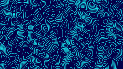 Animation of blue line trails moving in hypnotic motion on seamless loop on blue background