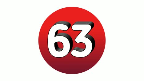 3D-Number-63-sixty-three-sign-symbol-animation-motion-graphics-icon-on-red-sphere-on-white-background,cartoon-video-number-for-video-elements