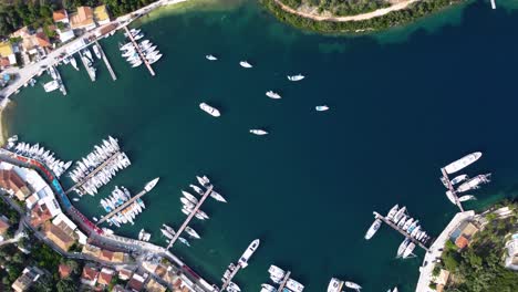 top view of lovly sivota town bay, lefkada, sailing destination, greece