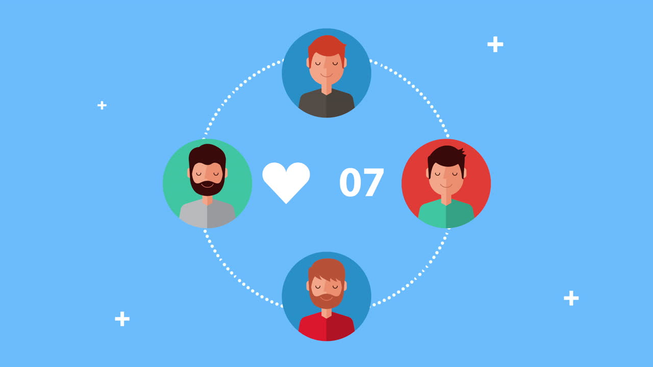 남성 커뮤니티와 함께 소셜 미디어 기술