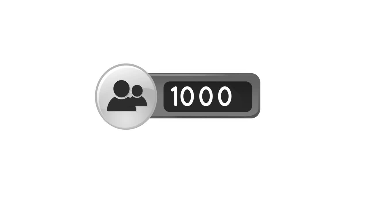 Counting numbers with a follower icon 4k
