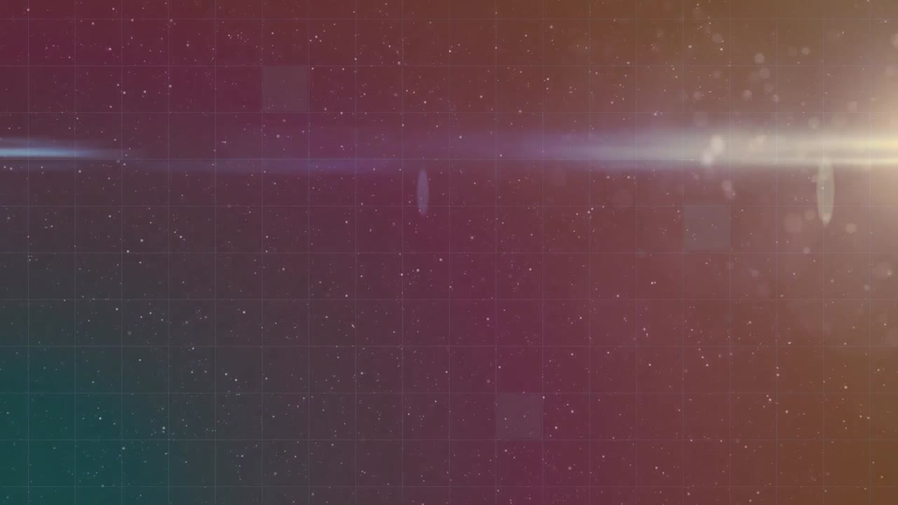 animación de las llamaradas de la lente sobre puntos contra un fondo negro.