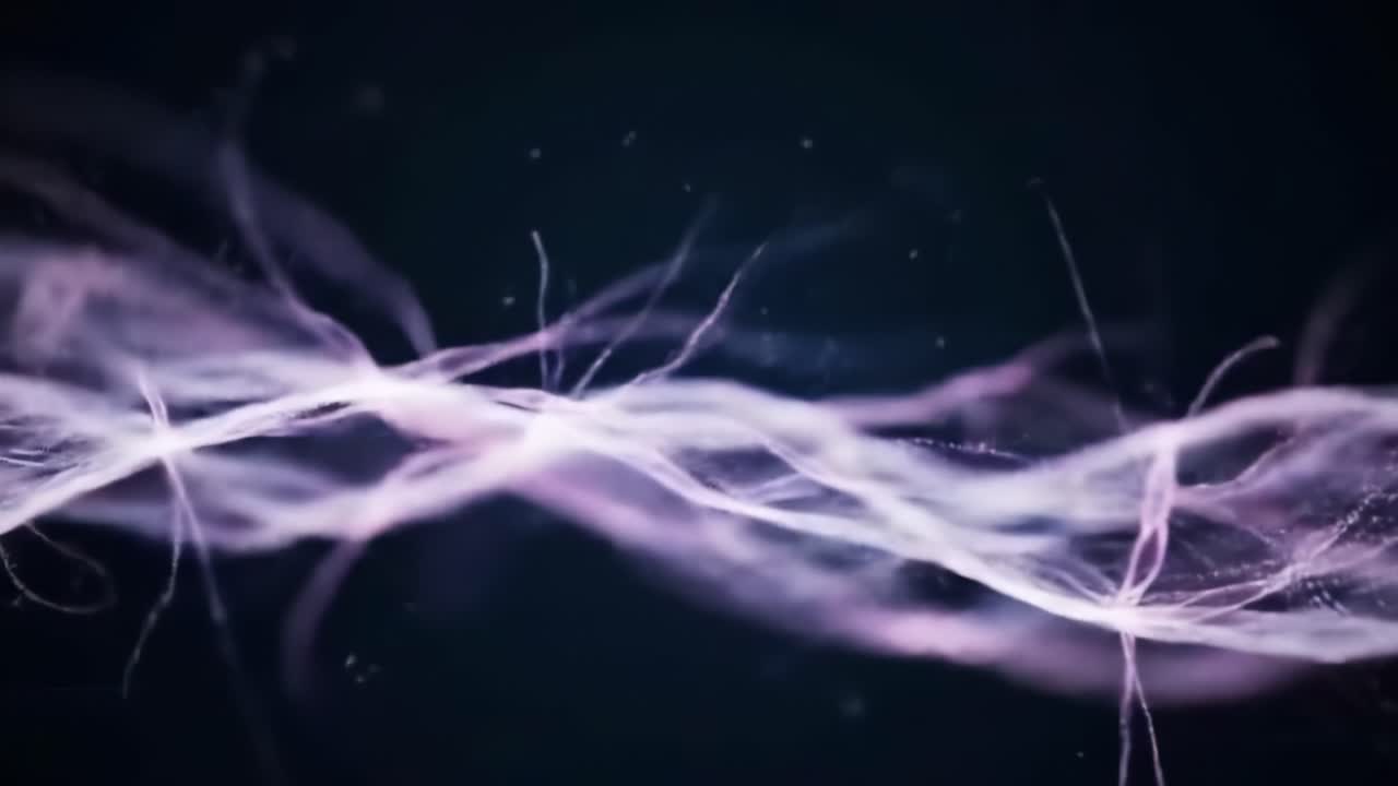 An artistic representation of flowing light strands creates a mesmerizing visual experience.