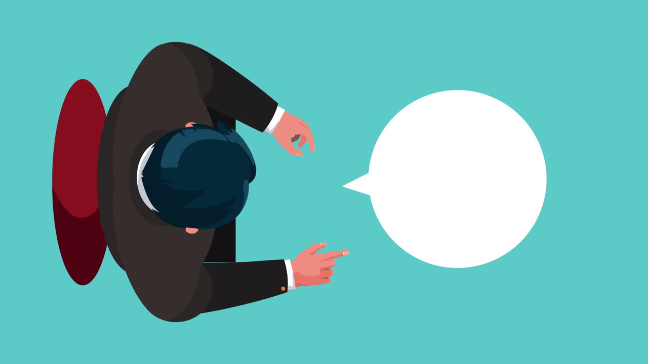 elegant businessman seated airview with speech bubble